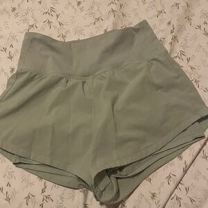 H&M High Waist Light Green Shorts